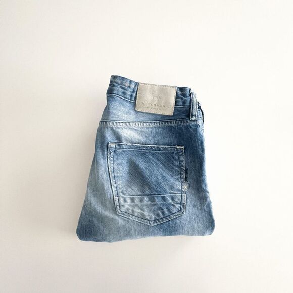 Scotch & Soda Men's Ralston Amsterdam Blauw Luxury Designer Denim Jeans 31 - Picture 11 of 11